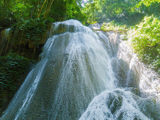 Majestic view of Embon Waterfall and river stream scenery at Pasie Raya, Aceh Jaya, Indonesia © MUAZ JAFFAR