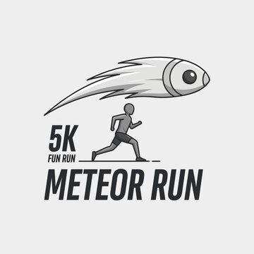 Engaging Meteor Run 5k Fun Event Graphic Design