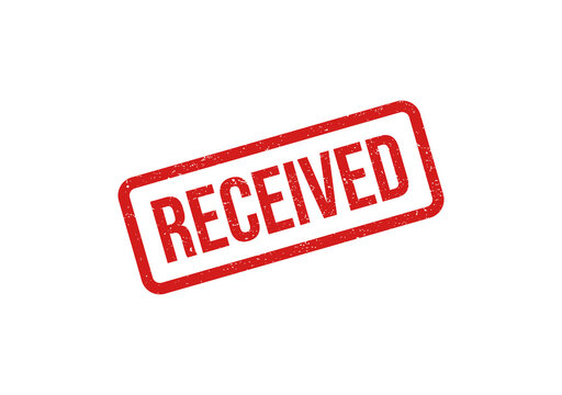 Red received stamp on transparent background isolated on transparent background