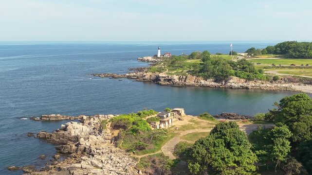 Aerial view of Portland Maine Head Light