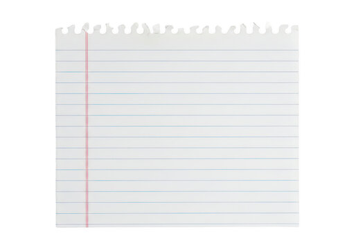 Blank lined notebook paper sheet isolated on transparent background