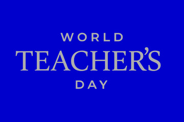 Obraz premium A bright blue background featuring happy teacher's day smart typography design suitable for educational greeting cards and social media posts