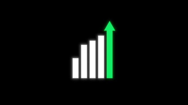 Digital financial business chart bars, Graph arrow going up. Big data and stock market, Business and finance background concept.