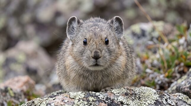 close up portrait american pika