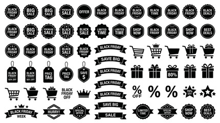 Obraz premium Collection of diverse religious symbols and icons in black and white.