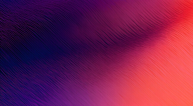 A ribbed abstract background with diagonal stripes and a gradient color shift from purple through pink to orange, adorned with a textured surface
