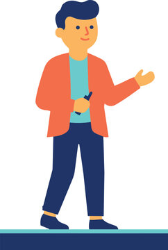 Business speaker vector illustration giving a presentation at professional conference