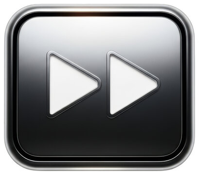 Polished 3d fast forward button png metallic fast forward button png shiny fast isolated transparent background image