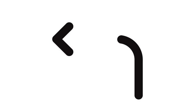 arrow corner moving up left animation icon.