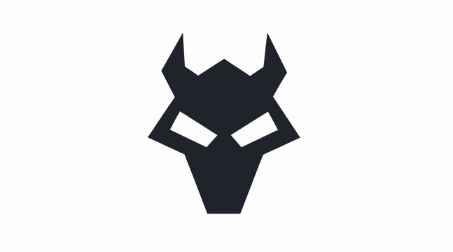 Stylized geometric wolf head or mask logo.