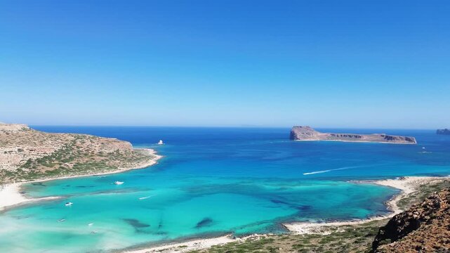 beautiful nature of Balos beach, Crete Greece, toned