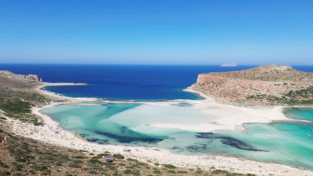 beautiful nature of Balos beach, Crete Greece, toned