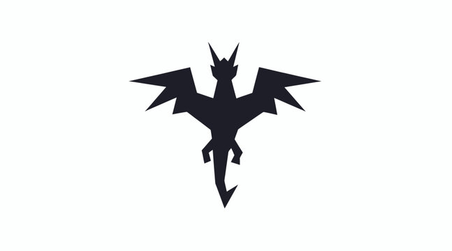 Black dragon silhouette icon with spread wings.