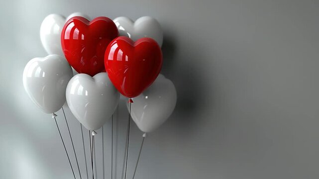 red and white balloons