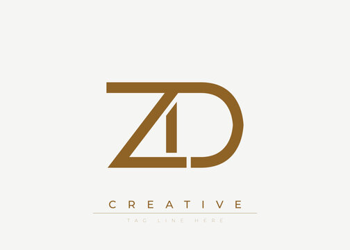ZD Creative Minimalist Logo Design For Branding And Modern Corporate Identity. letter logo design