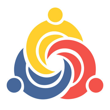 Colorful Unity Circle People Abstract Community Vector Logo