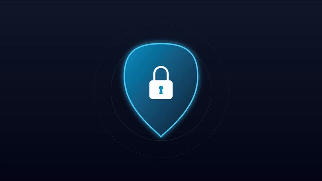 Digital security shield with padlock animation for cybersecurity and data protection concepts 4k shield encryption