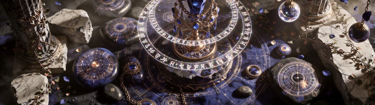 Mechanical celestial orrery rotating with astrolabe components