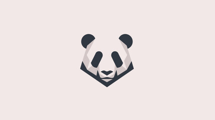 Geometric panda bear head logo design. © Tau