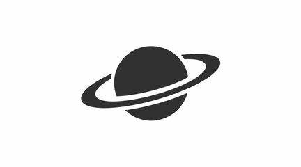 Saturn planet with ring system astronomical icon. © Tau