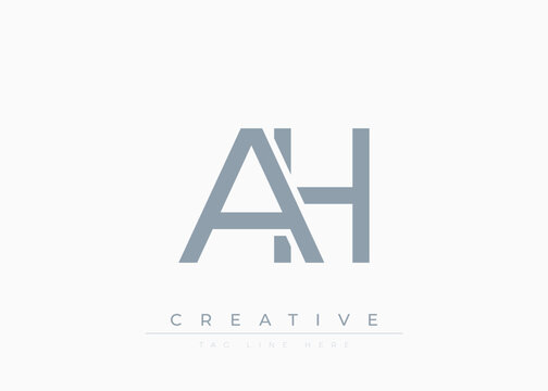 AH Creative Minimalist Logo Design For Branding And Modern Corporate Identity. letter logo design