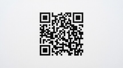 Fototapeta premium Black And White QR Code Graphic Element For Mobile Device Scanning And Digital Information