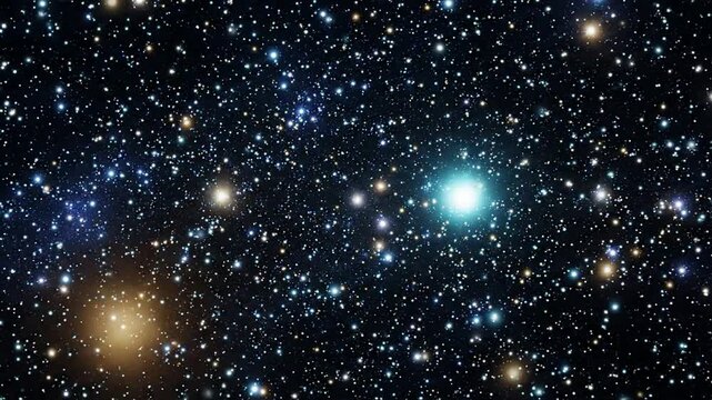 Cinematic deep space travel through glowing starfield and nebula clouds, hyperspace warp effect, infinite universe background