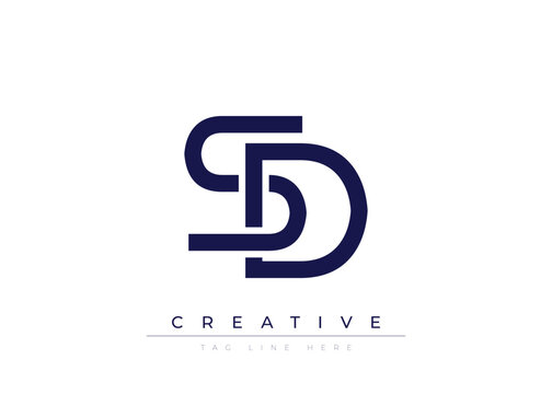 SD Creative Minimalist Logo Design For Branding And Modern Corporate Identity. letter logo design