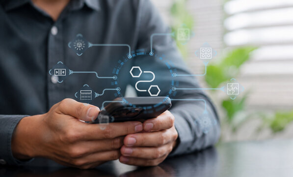 Innovative api development tech hub digital content modern office innovative data solutions Software development tool. Business,modern technology,internet and networking concept