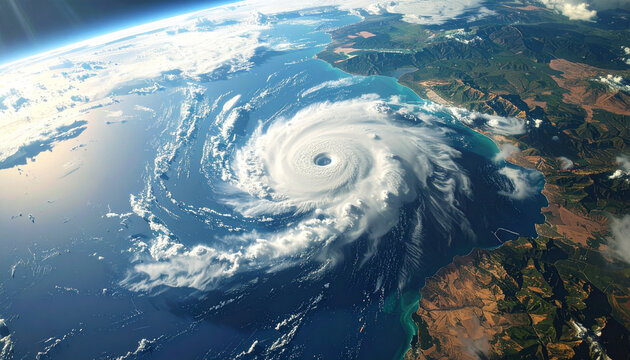 Epic Satellite View of a Massive Storm System Approaching Coastal Land Masses