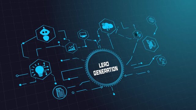 Lead Generation Marketing Assets with Conversion Funnel and Business Data Graphics.