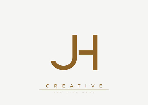 JH Creative Minimalist Logo Design For Branding And Modern Corporate Identity. letter logo design