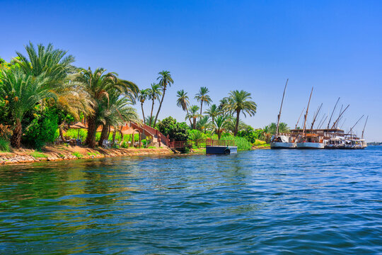 Nile river scenery near Luxor, Egypt
