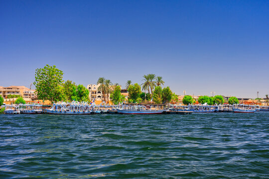 Nile river scenery near Luxor, Egypt