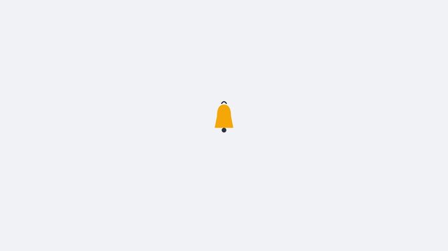 Animated notification bell shaking for social media alerts and ui interaction animation 4k