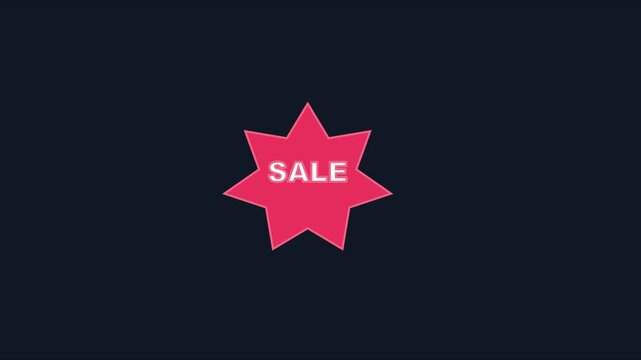 Animated sale star badge with pulsing effect for e-commerce marketing and retail promotion animation 4k