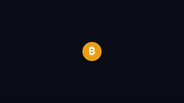 Bitcoin cryptocurrency animation on dark 4k background, for financial tech, and blockchain digital, asset projects