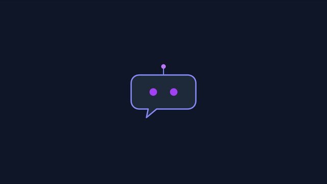 Minimalist chatbot animation: modern ai communication and digital customer support interface concept 4k