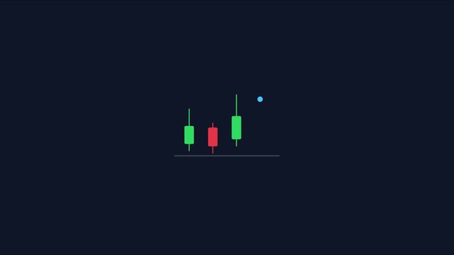 Minimalist financial candlestick chart animation for stock market trading analysis and investment data visualization 4k