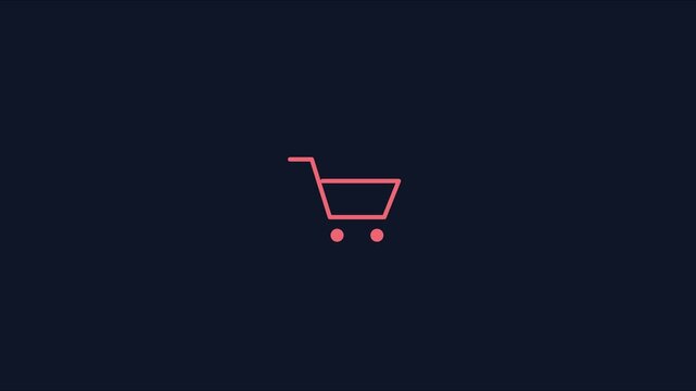 Minimalist shopping cart animation with package delivery concept for e-commerce and online retail marketing 4k