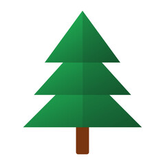 Fototapeta premium Green Pine Tree Vector Icon Minimalist Christmas Fir Tree Illustration for Holiday Season Graphic Design Elements