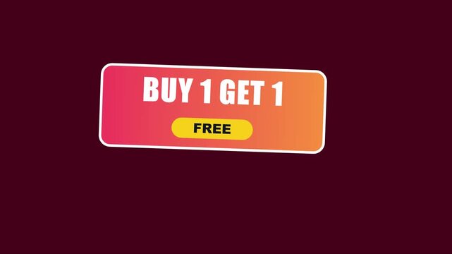 Buy 1 get 1 free promotional sale banner animation for e-commerce marketing and retail advertising 4k
