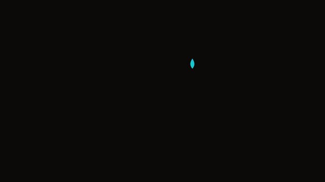Minimalist cyan diamond shape animation on 4k black background