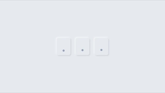 Minimalist loading animation with three pulsing dots in neumorphic style for modern ui 4k neumorphism
