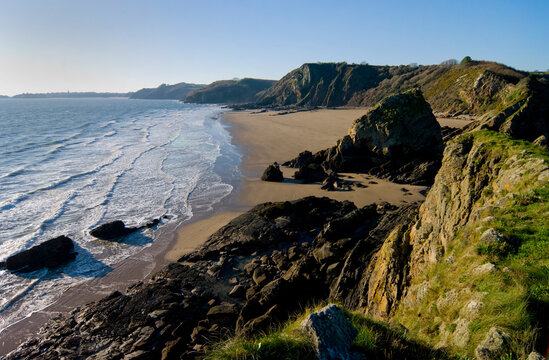 europe, UK, Wales, Dyfed, Saundersfoot cliffs