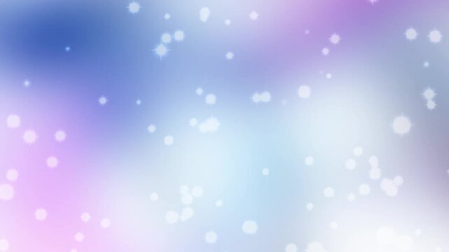 Gentle lilac purple, soft sky blue, and white fluid gradient wave loop with shimmering floating dust motes for magical cosmic video background overlay