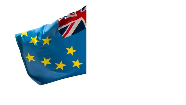 Tuvalu national flag isolated on white background. Tuvalu  is an archipelagic country in the Polynesian sub-region of Oceania in the Pacific Ocean, about midway between Hawaii and Australia. 