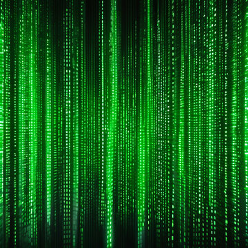 Green background with many rows of binary code