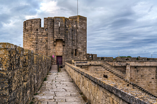 Ramparts and Medieval Walls of Aigues Mortes in Camargue, France