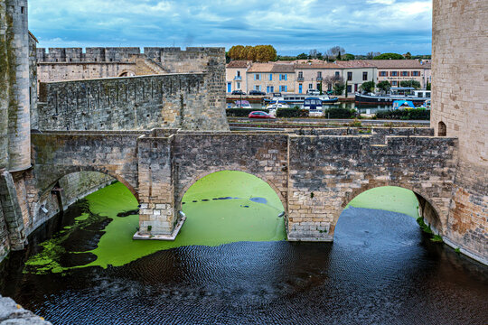 Ramparts and Medieval Walls of Aigues Mortes in Camargue, France